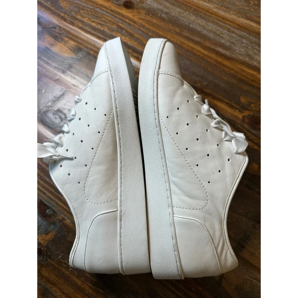 Vionic Keke White Leather Ribbon Lace Up Sneakers TVW5371 Women's Size 11 Shes